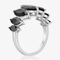 Womens Genuine Black Onyx Sterling Silver Marquise Cocktail Ring