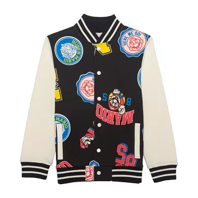 Little & Big Boys Super Mario Lightweight Varsity Jacket