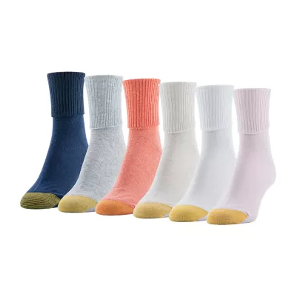 Gold Toe 6 Pair Turncuff Socks Womens
