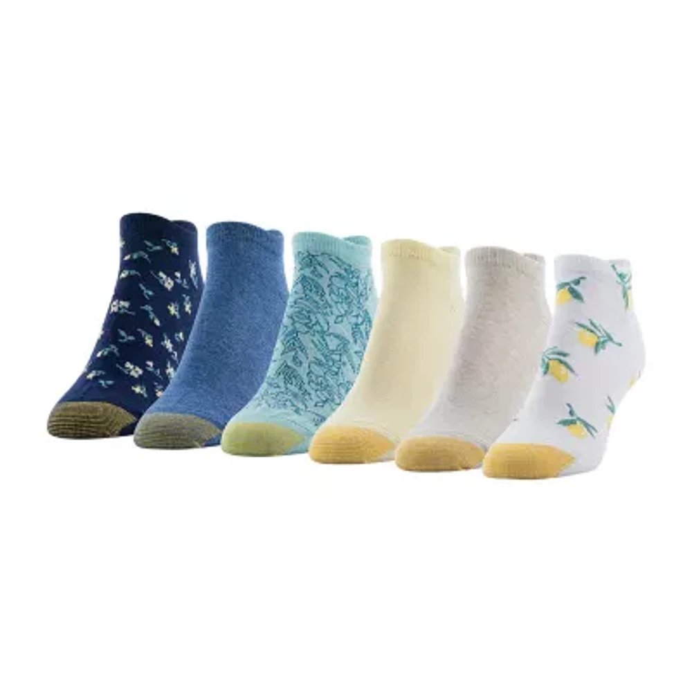 Gold Toe Lemon 6 Pair Multi-Pack Liner Socks - Womens