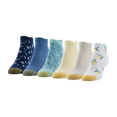 Gold Toe Lemon 6 Pair Multi-Pack Liner Socks - Womens