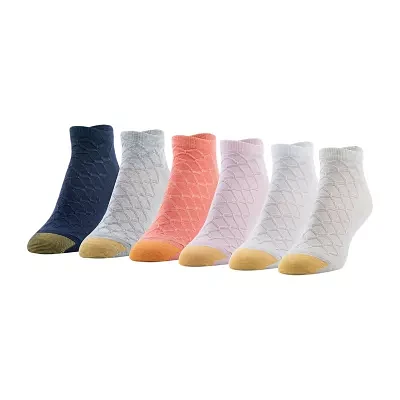 Gold Toe Diamond Texture 6 Pair Low Cut Socks Womens