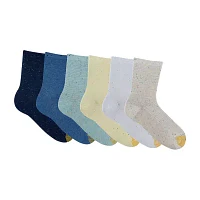 Gold Toe Waffle Knit Nep Midi 6 Pair Crew Socks Womens