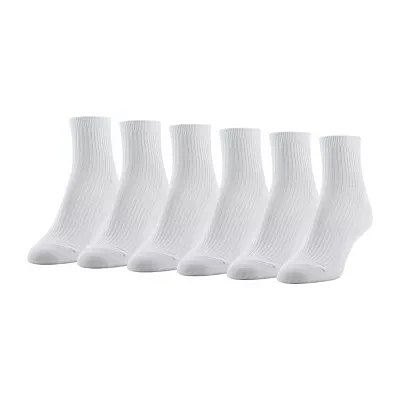 Gold Toe Simple Rib 6 Pair Quarter Ankle Socks Womens