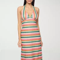 Premier Amour Crochet Womens Sleeveless Chevron Midi Maxi Dress