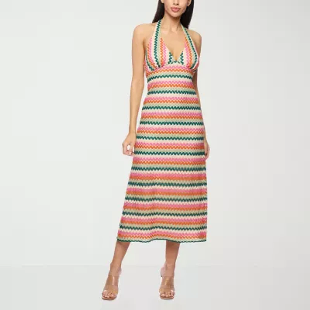 Premier Amour Crochet Womens Sleeveless Chevron Midi Maxi Dress