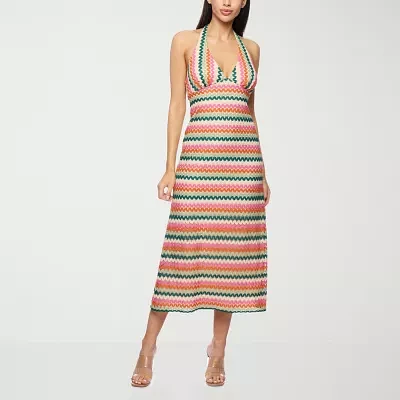 Premier Amour Womens Sleeveless Chevron Midi Maxi Dress