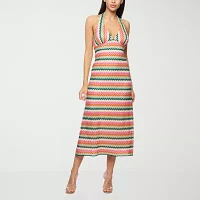 Premier Amour Crochet Womens Sleeveless Chevron Midi Maxi Dress