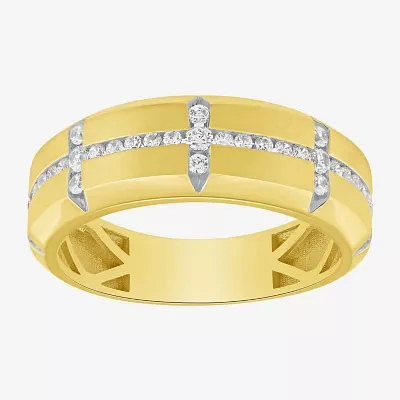 Mens 1/2 CT. T.W. Lab Grown White Diamond 10K Gold Wedding Band