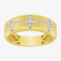 Mens 1/2 CT. T.W. Lab Grown White Diamond 10K Gold Wedding Band