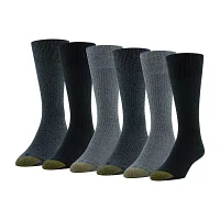Gold Toe Stanton 6 Pair Big and Tall Crew Socks Mens
