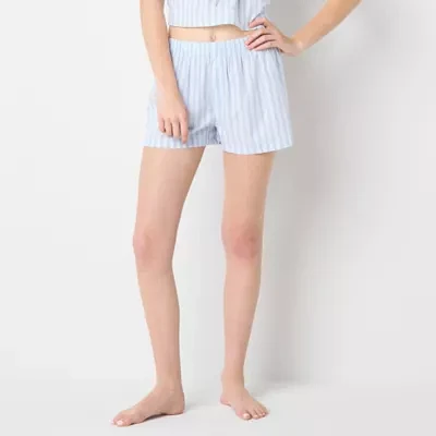 Arizona Body Womens Juniors Poplin Pajama Shorts