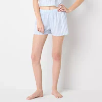 Arizona Body Womens Juniors Poplin Pajama Shorts