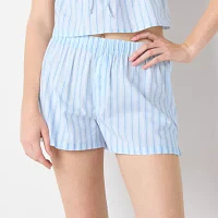 Arizona Body Womens Juniors Poplin Pajama Shorts