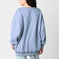 Juniors Womens Crew Neck Long Sleeve Lilo & Stitch Sweatshirt