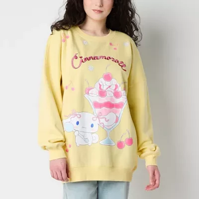 Juniors Cinnamon Roll Womens Crew Neck Long Sleeve Hello Kitty Sweatshirt