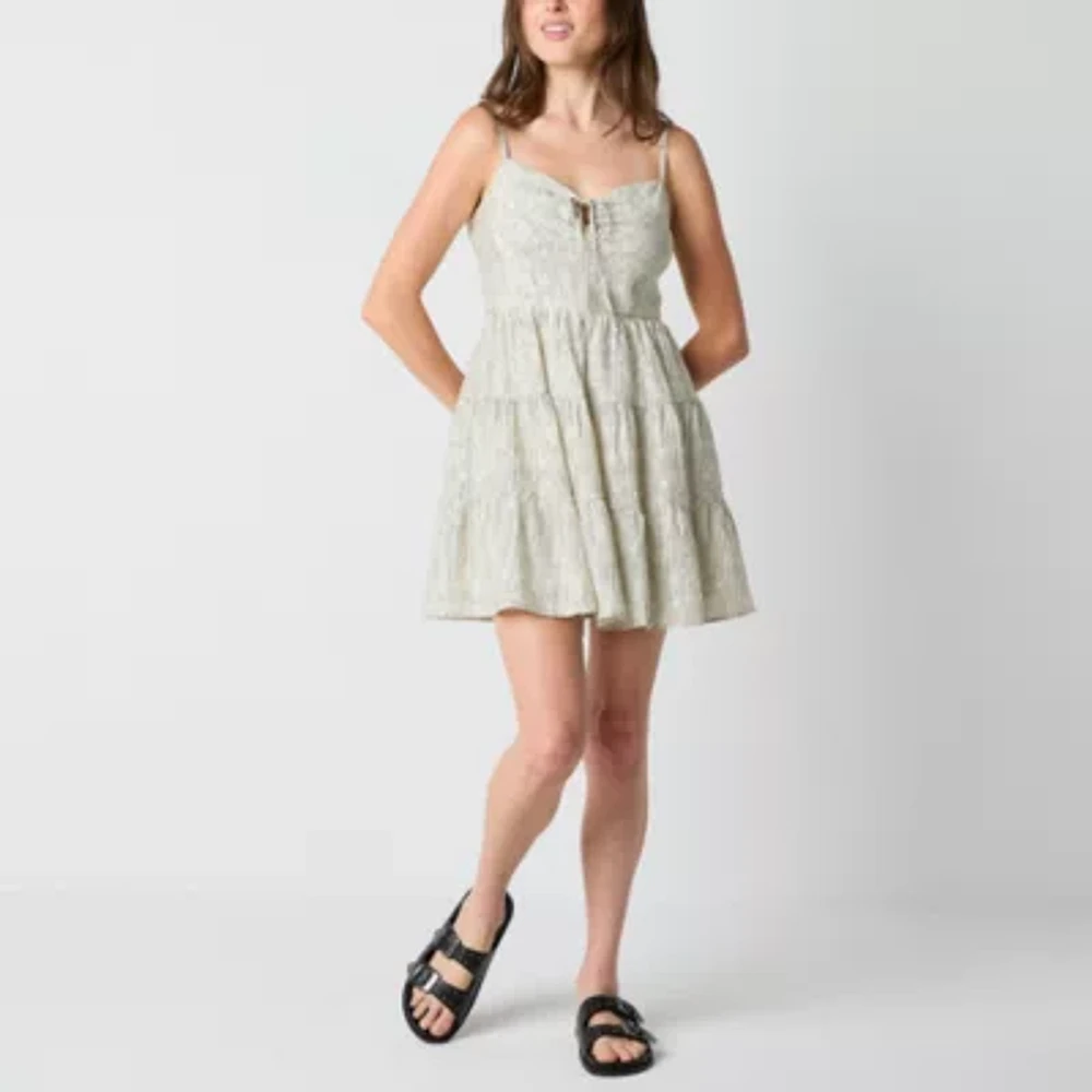 by&by Womens Sleeveless Fit + Flare Dress Juniors