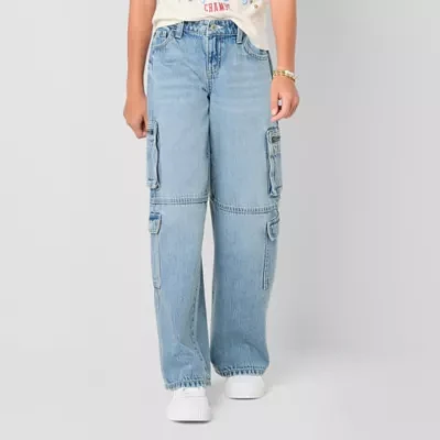 Thereabouts Little & Big Girls Low Rise Wide Leg Cargo Pant