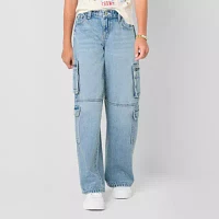 Thereabouts Little & Big Girls Low Rise Wide Leg Cargo Pant