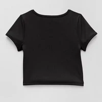 Xersion Little & Big Girls Ribbed Scoop Neck Short Sleeve T-Shirt