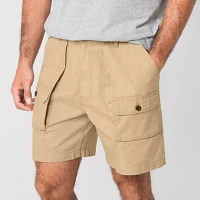 St. John's Bay Canvas Hiking 7" Mens Cargo Short