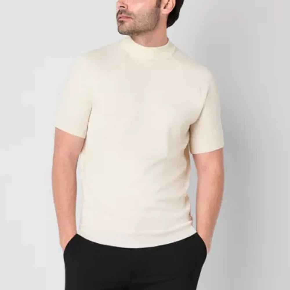 J. Ferrar Mens Crew Neck Short Sleeve Pullover Sweater