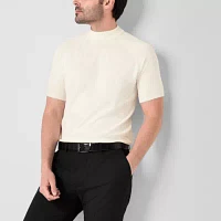 J. Ferrar Mens Crew Neck Short Sleeve Pullover Sweater