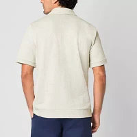 Stafford Mens Regular Fit Short Sleeve Button-Down Shirt