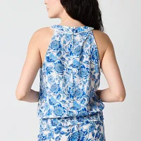 by&by Womens Juniors Halter Neck Sleeveless Tank Top