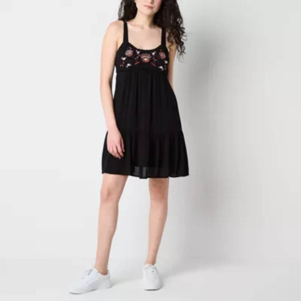 Arizona Womens Sleeveless Floral Fit + Flare Dress Juniors