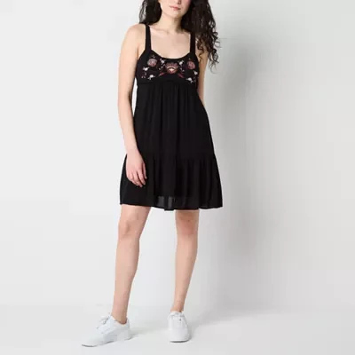 Arizona Womens Sleeveless Floral Fit + Flare Dress Juniors