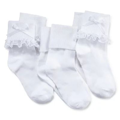 Jacques Moret Toddler Girls 3 Pair Turncuff Socks