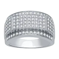 Mens 1 CT. T.W. Natural Diamond 10K White Gold Fashion Ring