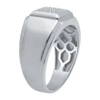 Mens 1/ CT. T.W. Mined Diamond 10K White Gold Fashion Ring