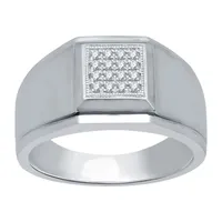 Mens 1/ CT. T.W. Mined Diamond 10K White Gold Fashion Ring