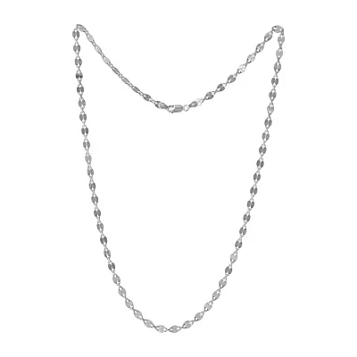 Made in Italy Sterling Silver 24 Inch Solid Link Chain Necklace