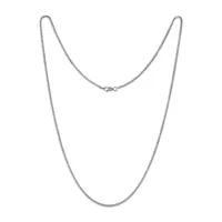 Made in Italy Sterling Silver 30 Inch Solid Box Chain Necklace