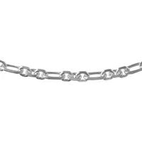 Made in Italy Womens Sterling Silver Inch Solid Link Chain Bracelet