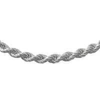 Made in Italy Sterling Silver 8 Inch Hollow Rope Chain Bracelet