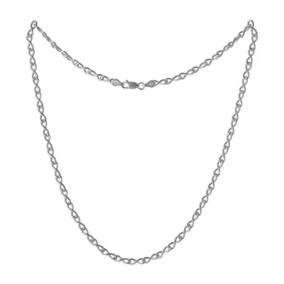 Made in Italy Sterling Silver Inch Solid Link Chain Necklace