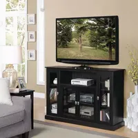 Summit Highboy TV Stand with Storage Cabinets and Shelves