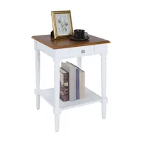 French Country 1 Drawer End Table with Shelf