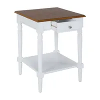 French Country 1 Drawer End Table with Shelf