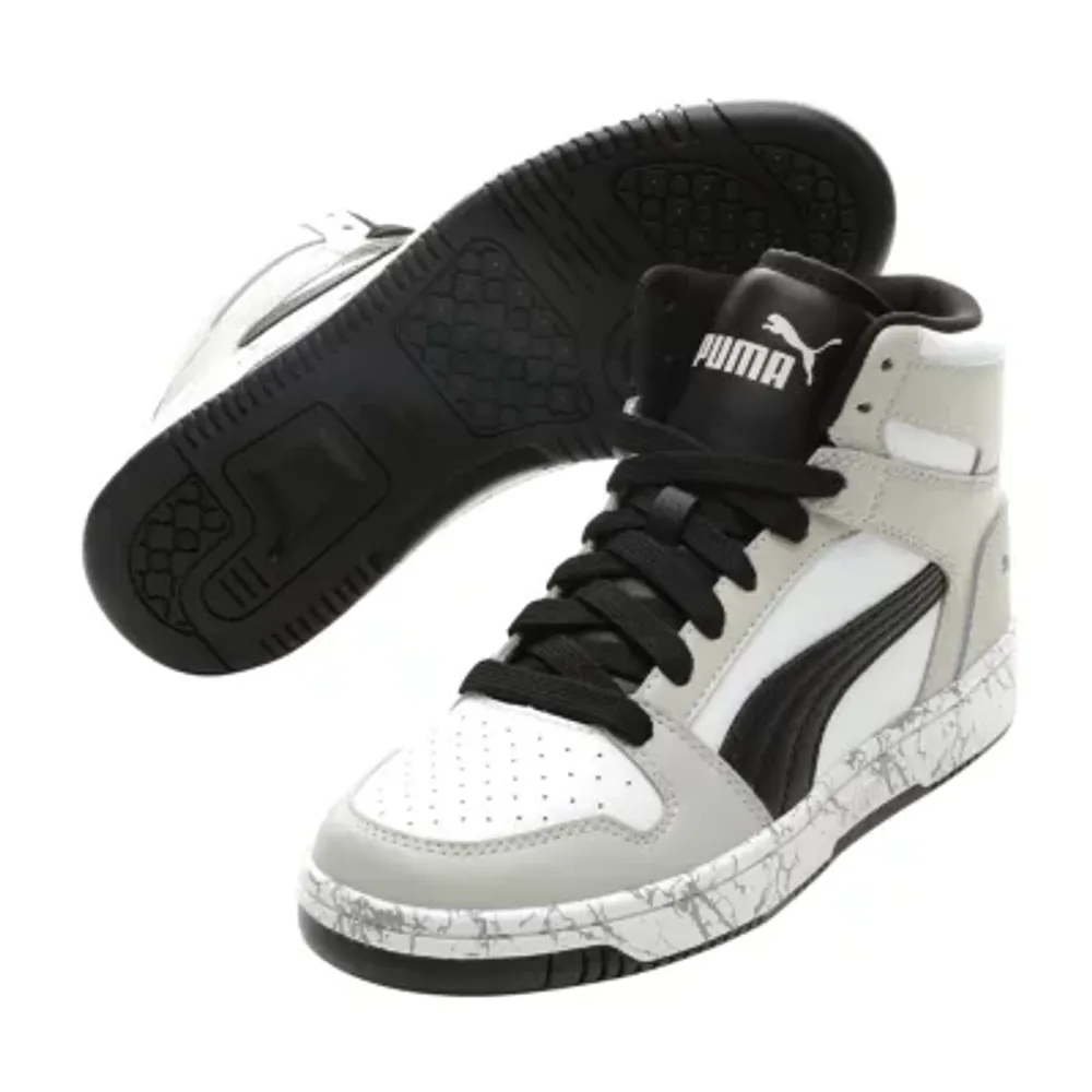 PUMA Rebound Mid Layup Marble Big Boys Basketball Shoes