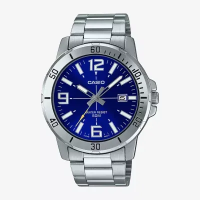 Casio Mens Silver Tone Bracelet Watch Mtpvd01d-2bv