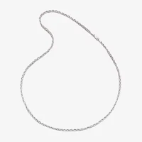 14K White Gold  2.5mm Hollow Rope Chain Necklace