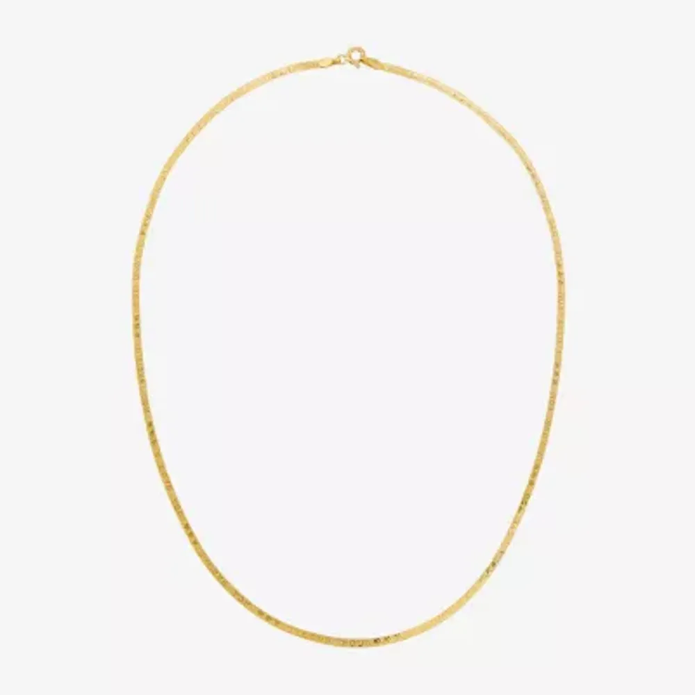 Made in Italy 10K Gold 18 Inch Herringbone Chain Necklace