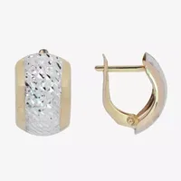 14K Two Tone Gold 15mm Hoop Earrings