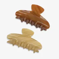 a.n.a Brown & Ivory Glossy 2-pc. Claw Hair Clip