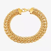 14K Gold Hollow Link Chain Bracelet